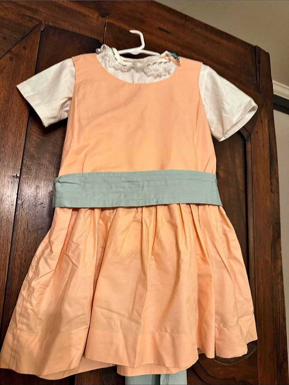 Lands' End Girls Orange & Green Dress Size Medium (8)